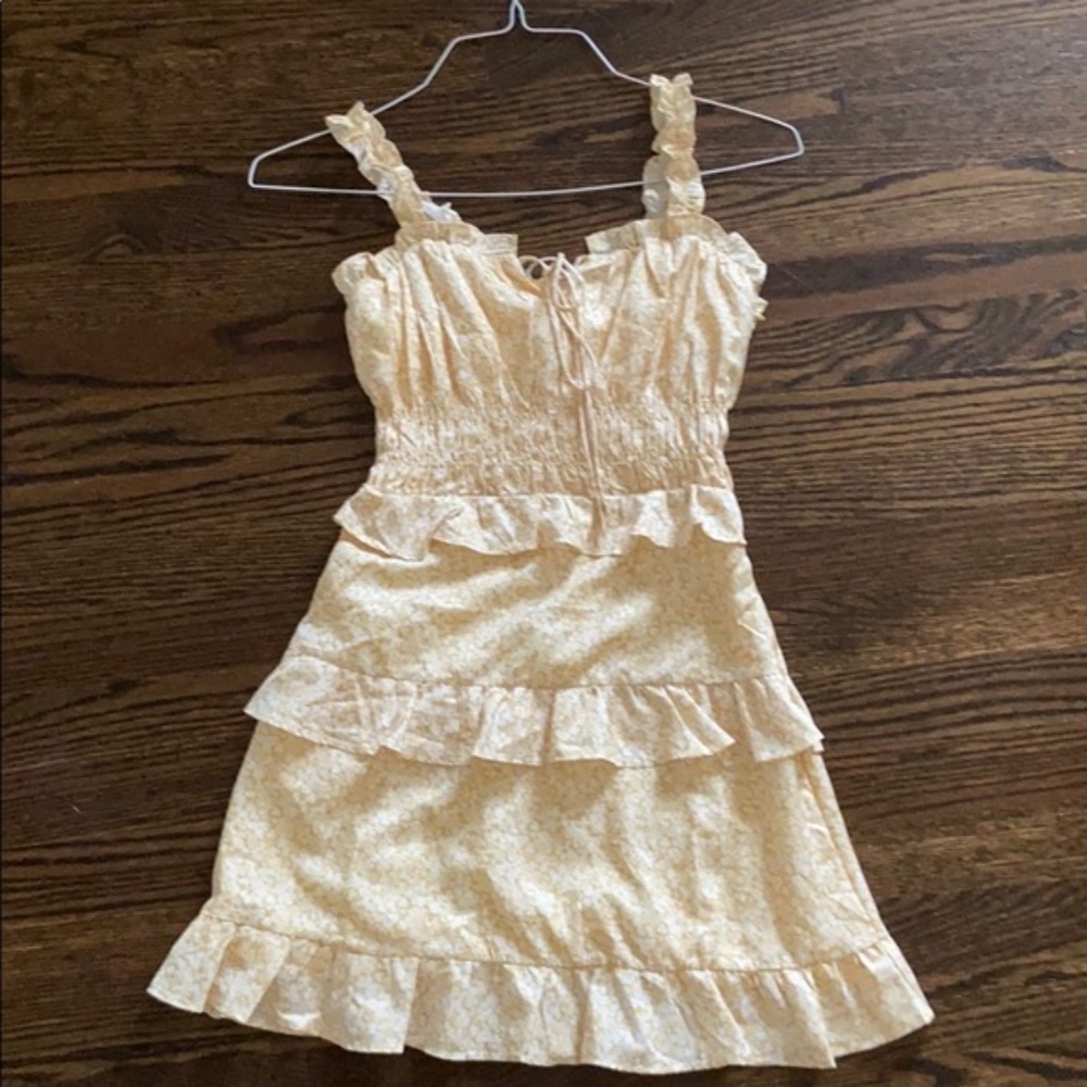 princess polly yellow floral mini dress